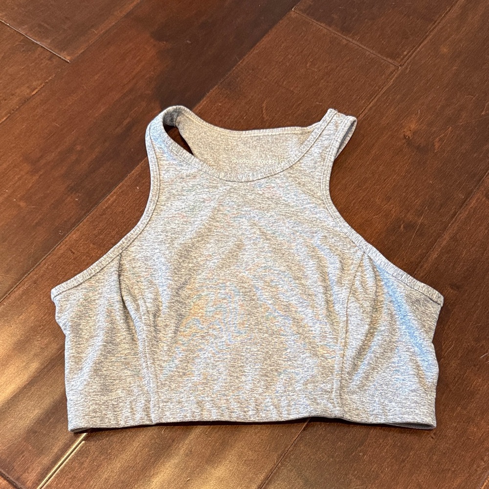 Gray Racerback Workout Top and Bra